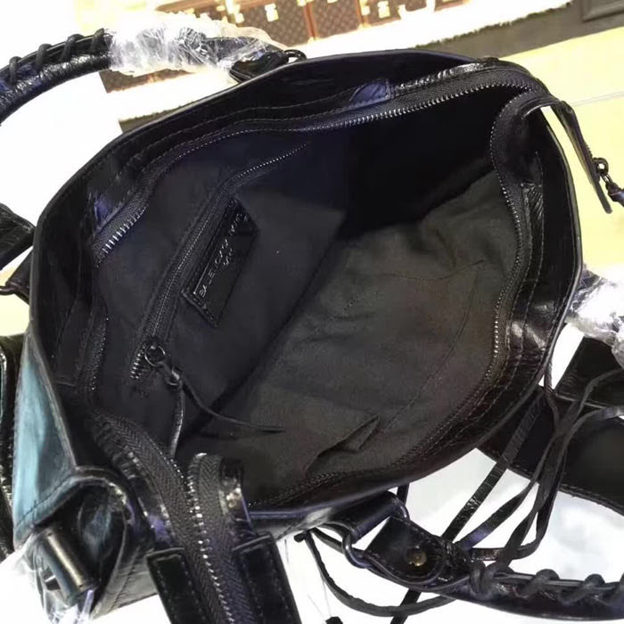 BALENCIAG巴黎世家 38cm 機車包進口油蠟牛皮 手提肩背斜挎包  BL1560